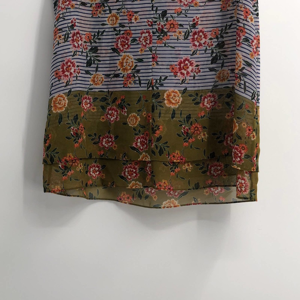 Cabi Blouse Floral Striped Sleeveless A-Line Scoop Neck Multicolored Medium - Picture 7 of 11